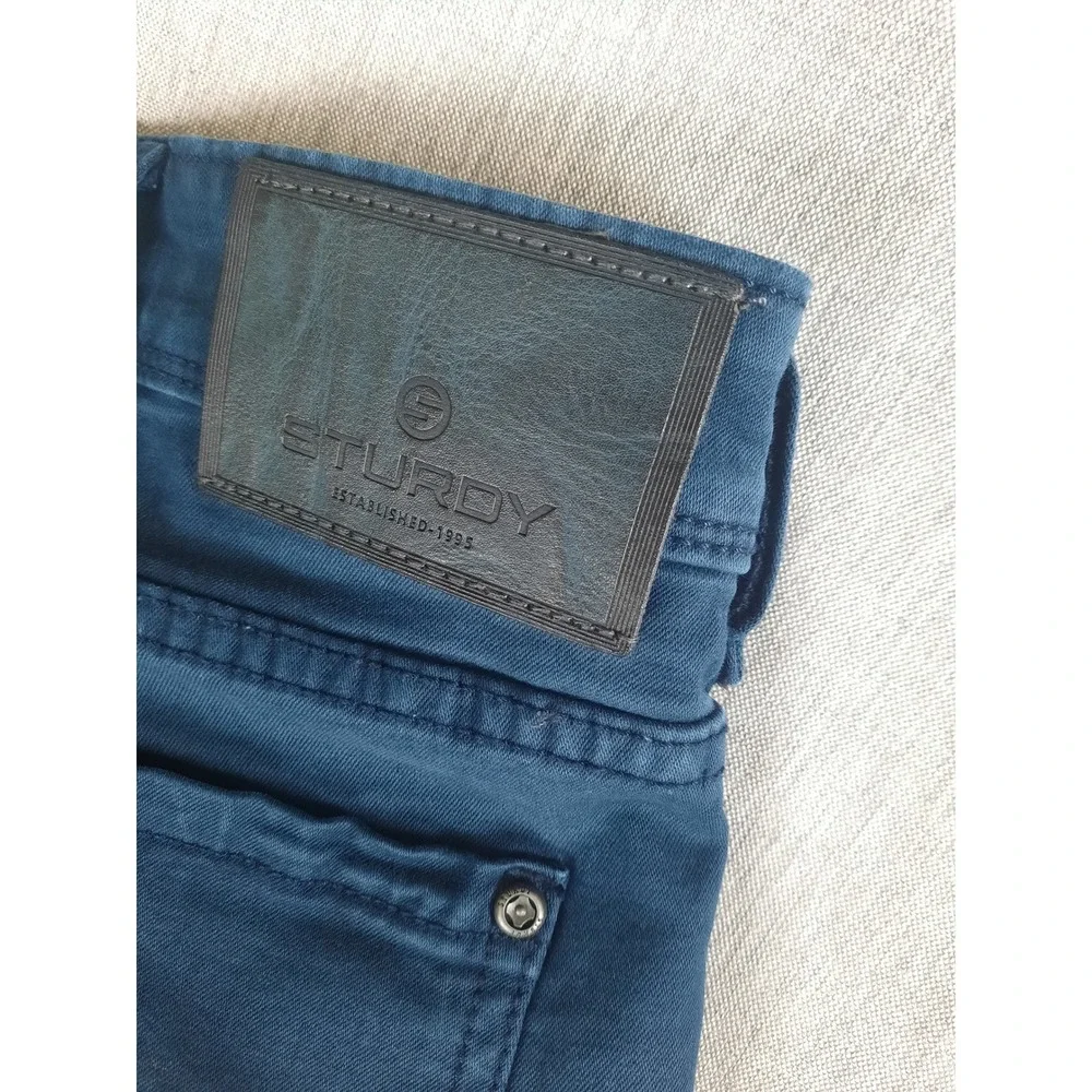 Sturdy Jeans Men 42 Regular Fit Stretch Straight Navy Blue Cotton Blend Bootcut
